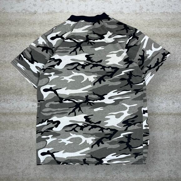 Vintage Winter Camo Shirt Cotton Short Sleeve 90s - Picture 2 of 7